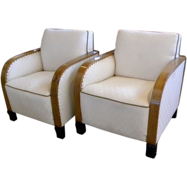 Art Deco Club Chairs with Diamond Fabric Sold Items