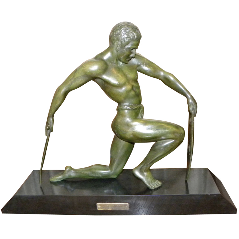 Handmade European Bronze Sculpture Austrian Erotic Demon 