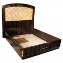 Art Deco Queen Size Bed • Macassar and Parchment