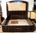 Art Deco Queen Size Bed • Macassar and Parchment