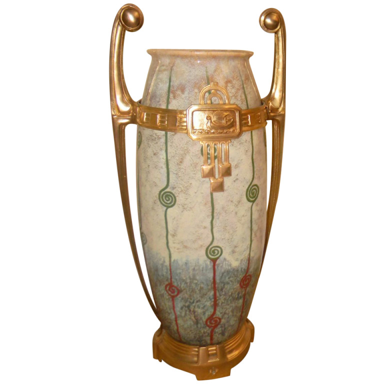 Rare European Ceramic Jugendstil Vase or Art Nouveau with ...