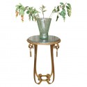 Gilded Iron Art Deco Table With Marble Top