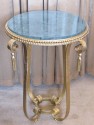 Gilded Iron Art Deco Table With Marble Top