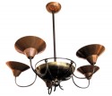 1940s Two-Tone Art Deco Chandelier • Copper And Brass