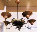 1940s Two-Tone Art Deco Chandelier • Copper And Brass