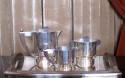 1930s French Art Deco Coffee/Tea Set • Silverplate