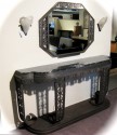 Grand Art Deco Iron Console With Matching Mirror
