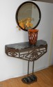 Art Deco Iron Console With Black Marble