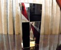 1930s Grand Czech Crystal Vase • Black and Red Geometric