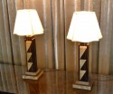 Pair of Exotic Macassar & Shagreen Art Deco table lamps