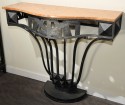 Art Deco Geometric iron and marble console