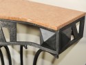 Art Deco Geometric iron and marble console