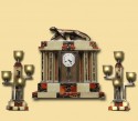 Outstanding 1920's Art Deco Japy Freres/Decoux Bronze Marble Clock