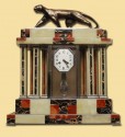Outstanding 1920's Art Deco Japy Freres/Decoux Bronze Marble Clock