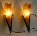 FABULOUS PAIR FRENCH ART DECO WALL LIGHTS Signed EJG