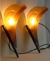 FABULOUS PAIR FRENCH ART DECO WALL LIGHTS Signed EJG