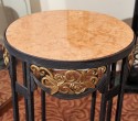 Great Art Deco Iron Table with gold leaf and red marble