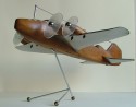 Original Wood and Chrome Model Airplane 1930s40s