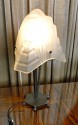 Fabulous Degue signed glass and iron table lamp