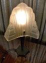 Fabulous Degue signed glass and iron table lamp