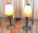 Original Schneider glass and iron table lamps!