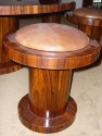Unusual Art Deco Ebony Macassar Round Table with 6 chairs