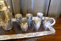 Exceptionally Rare Sterling Art Deco Cocktail Shaker, Tray and Glasses
