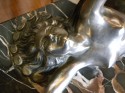 Rare Nickeled Bronze Female Art Deco lamp