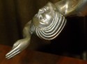Graceful Nickeled Bronze French Art Deco Woman statue w