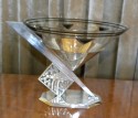 Unusual French Art Deco Coupe with metal and glass