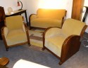 
To purchase or inquire about stock availability and price please refer to the item number listed below in an email to this address: info@artdecocollection.comOriginal restored French Art Deco sofa suite, settee with fabulous wood