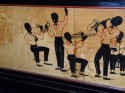 Historically significant Art Deco Bar with stylized Black Jazz Musicians
