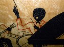 Historically significant Art Deco Bar with stylized Black Jazz Musicians
