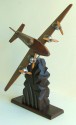Art Deco Model Wood and Metal Airplane