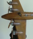 Art Deco Model Wood and Metal Airplane