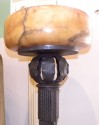 Wonderful Iron and Alabaster Art Deco Floor Lamp / Torchiere