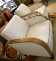 
Art Deco Club Chairs with Diamond Fabric