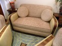 Spectacular Art Deco 3 piece Settee with club chairs in Art Deco fabric

