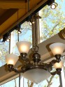 Classic Czechoslovakian Art Deco bronzed 5 arm chandelier