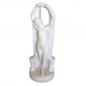 Original carved white Venus marble statue by French artist Marius Sain