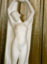 Original carved white Venus marble statue by French artist Marius Sain