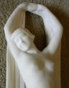 Original carved white Venus marble statue by French artist Marius Sain