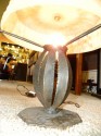 Wonderful original French iron lamp iron with original glass signed D'Avesn Paris