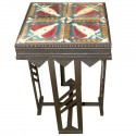Spectacular Czech Art Nouveau DECO tile by RAKO with custom iron table