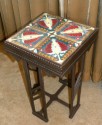 Spectacular Czech Art Nouveau DECO tile by RAKO with custom iron table