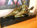 Leda and the Swan, French Art Deco sculpture by Neva