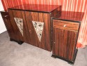 Spectacular Art Deco Macassar sideboard storage cabinet