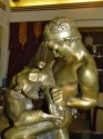 Original bronze on marble by Edward Drouot Man fighting tiger