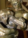 Original bronze on marble by Edward Drouot Man fighting tiger