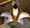 
Spectacular French Art Deco Silver plate  hanging Mueller Chandelier